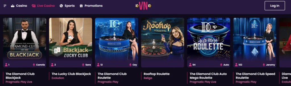 VegasNow Casino pokies